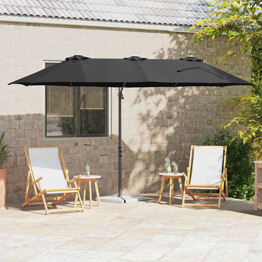vidaXL Sonnenschirm Sand 372 x 198 x 243 cm Polyester und Aluminium
