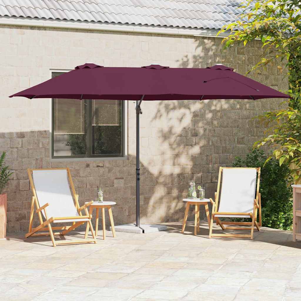 vidaXL Sonnenschirm Sand 372 x 198 x 243 cm Polyester und Aluminium