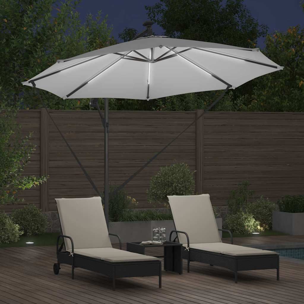 vidaXL Sonnenschirm Sand 294 x 294 x 248 cm Polyester und Aluminium