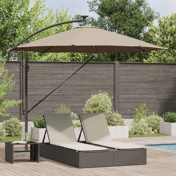 vidaXL Sonnenschirm Sand 294 x 294 x 248 cm Polyester und Aluminium