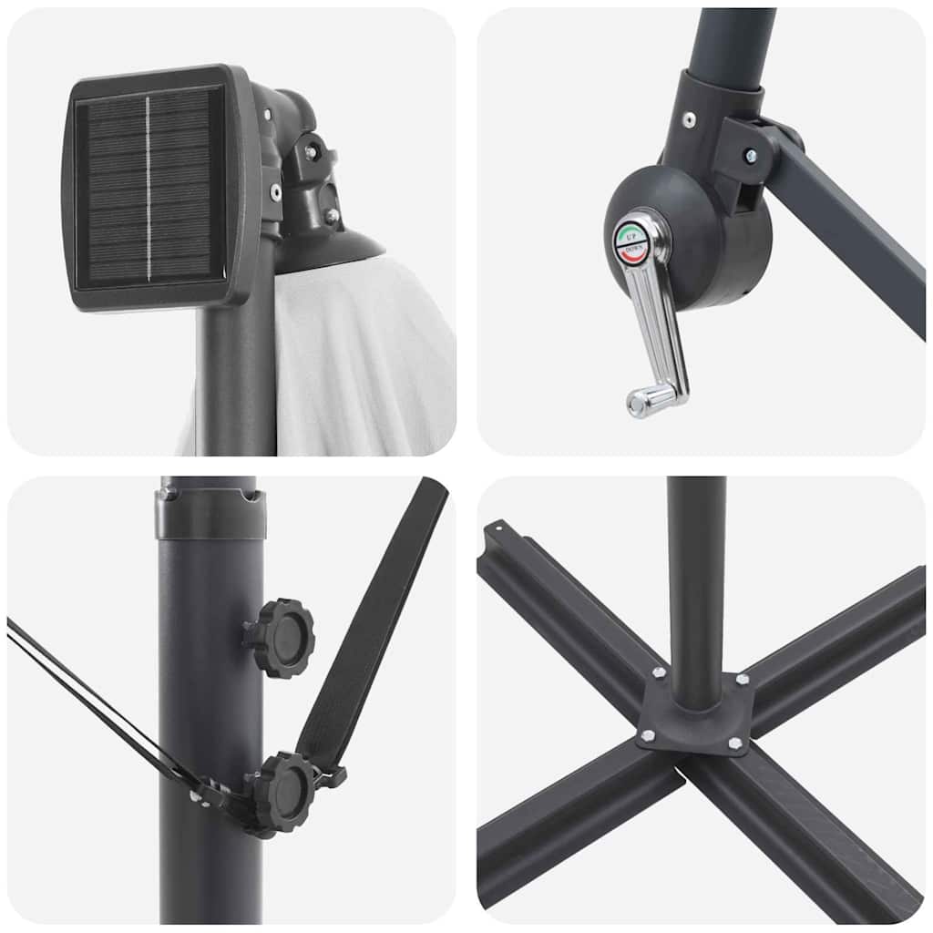 vidaXL Sonnenschirm Sand 294 x 200 x 270 cm Polyester und Aluminium