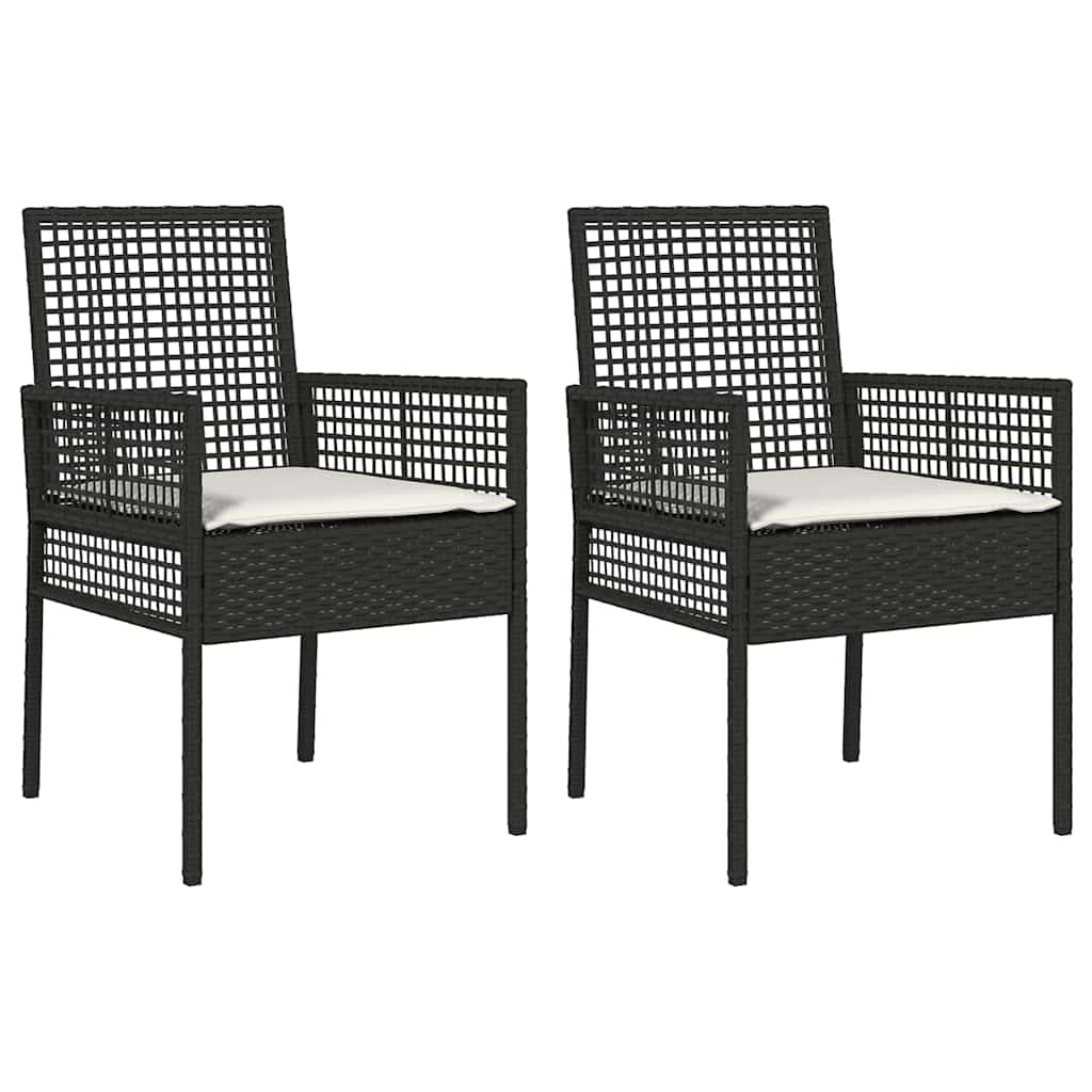vidaXL Gartenstuhl 2 pcs Schwarz 55 x 53 x 85 cm Poly-Rattan