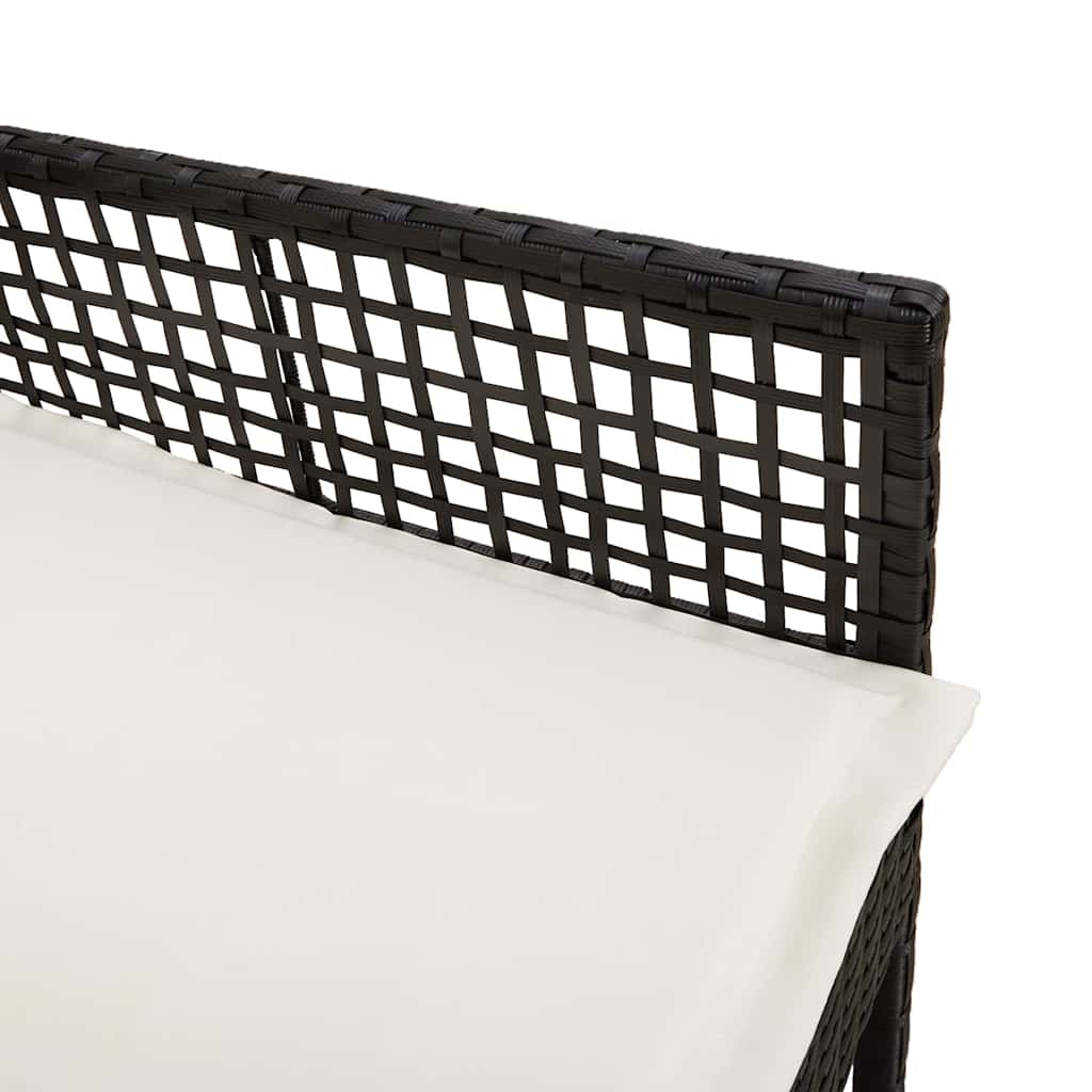 vidaXL Gartenstuhl 2 pcs Schwarz 55 x 53 x 85 cm Poly-Rattan