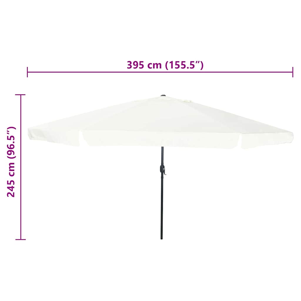 vidaXL Garten-Sonnenschirm Sand 395 x 395 x 245 cm Polyester und Stahl
