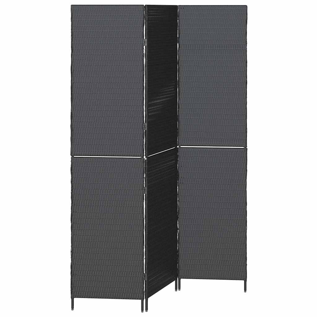 vidaXL Raumteiler Schwarz 146 x 180 cm Poly-Rattan