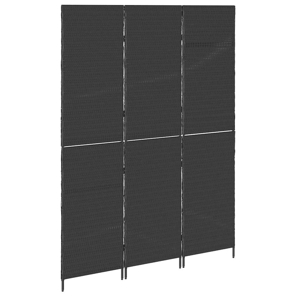 vidaXL Raumteiler Schwarz 146 x 180 cm Poly-Rattan
