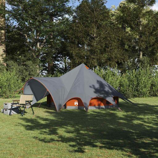 Teepee Zelt mit Dach Grün und Grau 600 x 600 x 347 cm
