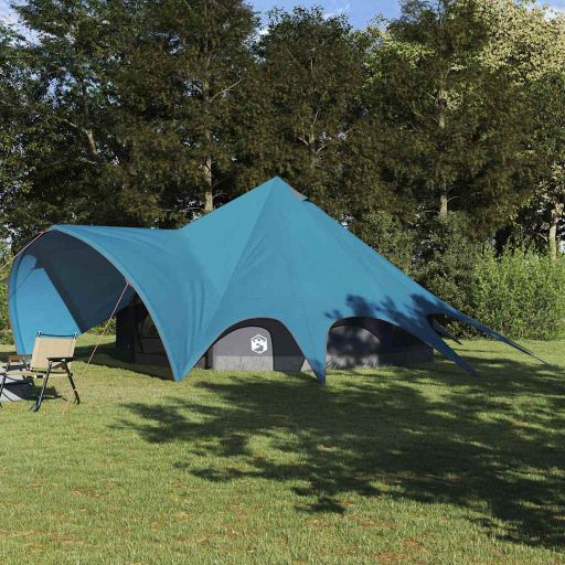 Teepee Zelt mit Dach Grün und Grau 600 x 600 x 347 cm
