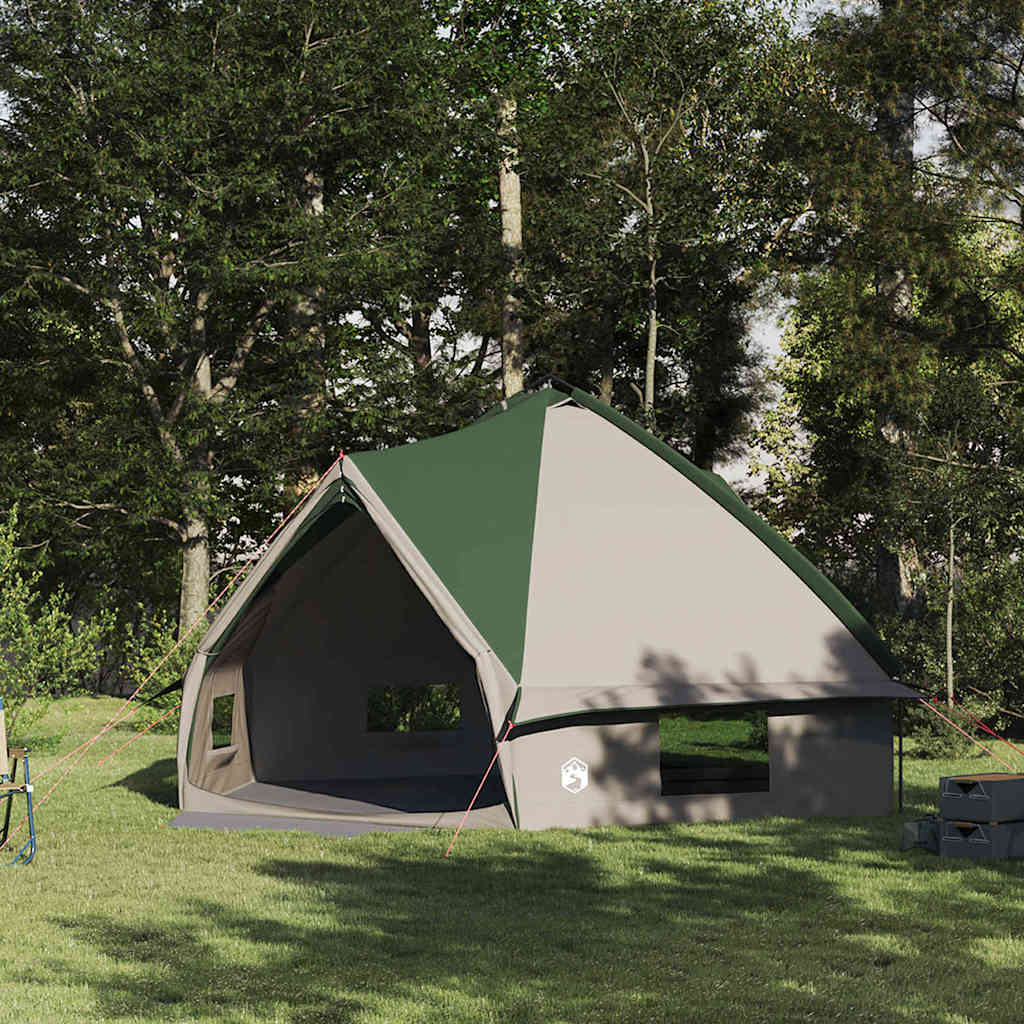 Teepee Zelt mit Dach Grün und Weiß 490 x 410 x 210 cm