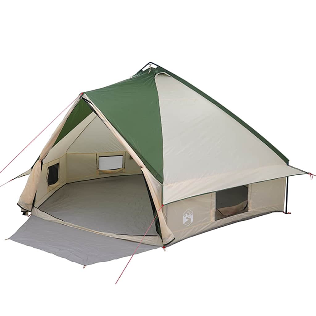 Teepee Zelt mit Dach Grün und Weiß 490 x 410 x 210 cm