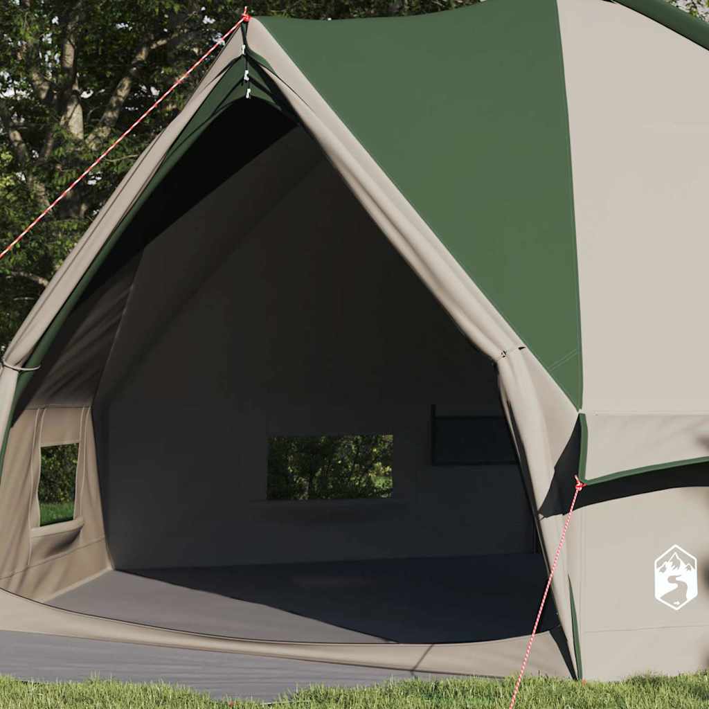 Teepee Zelt mit Dach Grün und Weiß 490 x 410 x 210 cm