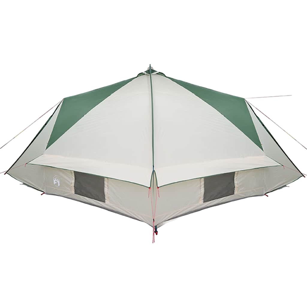 Teepee Zelt mit Dach Grün und Weiß 490 x 410 x 210 cm