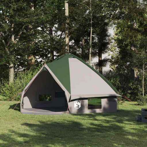 Teepee Zelt mit Dach Grün und Weiß 490 x 410 x 210 cm