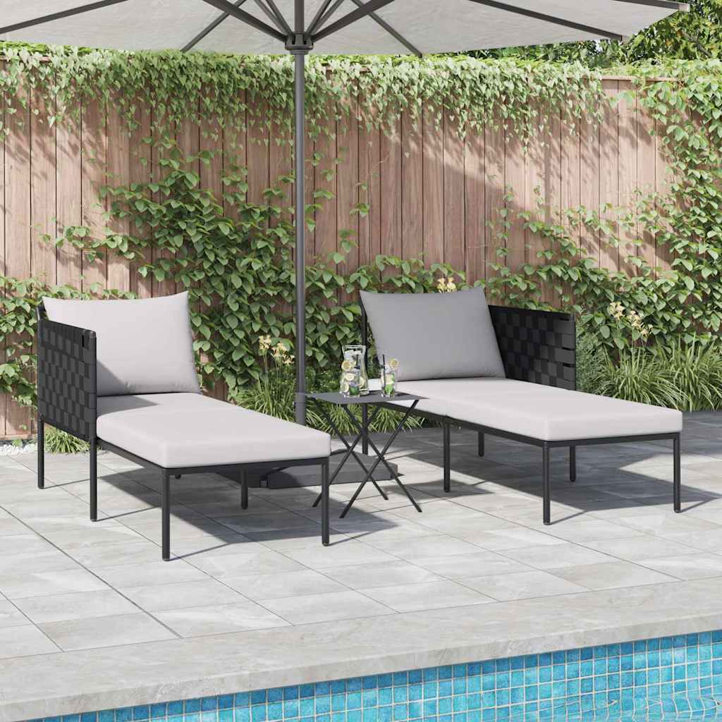 vidaXL Sonnenliege mit Kissen 2-Person Anthrazit 153 x 115 x 69,5 cm