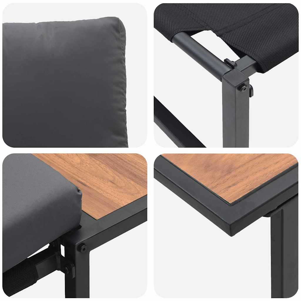 vidaXL Gartensofa-set 2 pcs Anthrazit Stahl