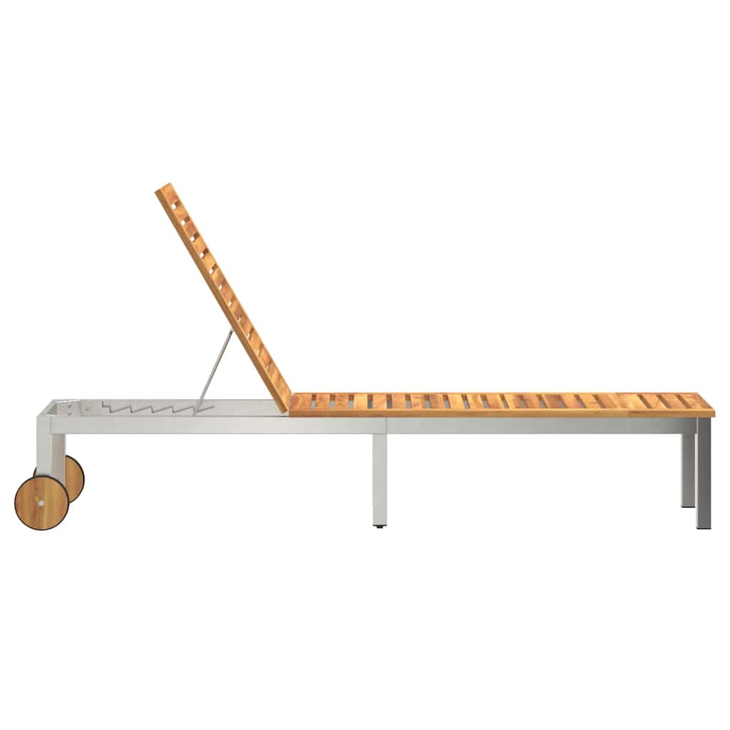 vidaXL Sonnenliege Öl-Natur 205 x 53 x 100 cm Massivholz Akazie