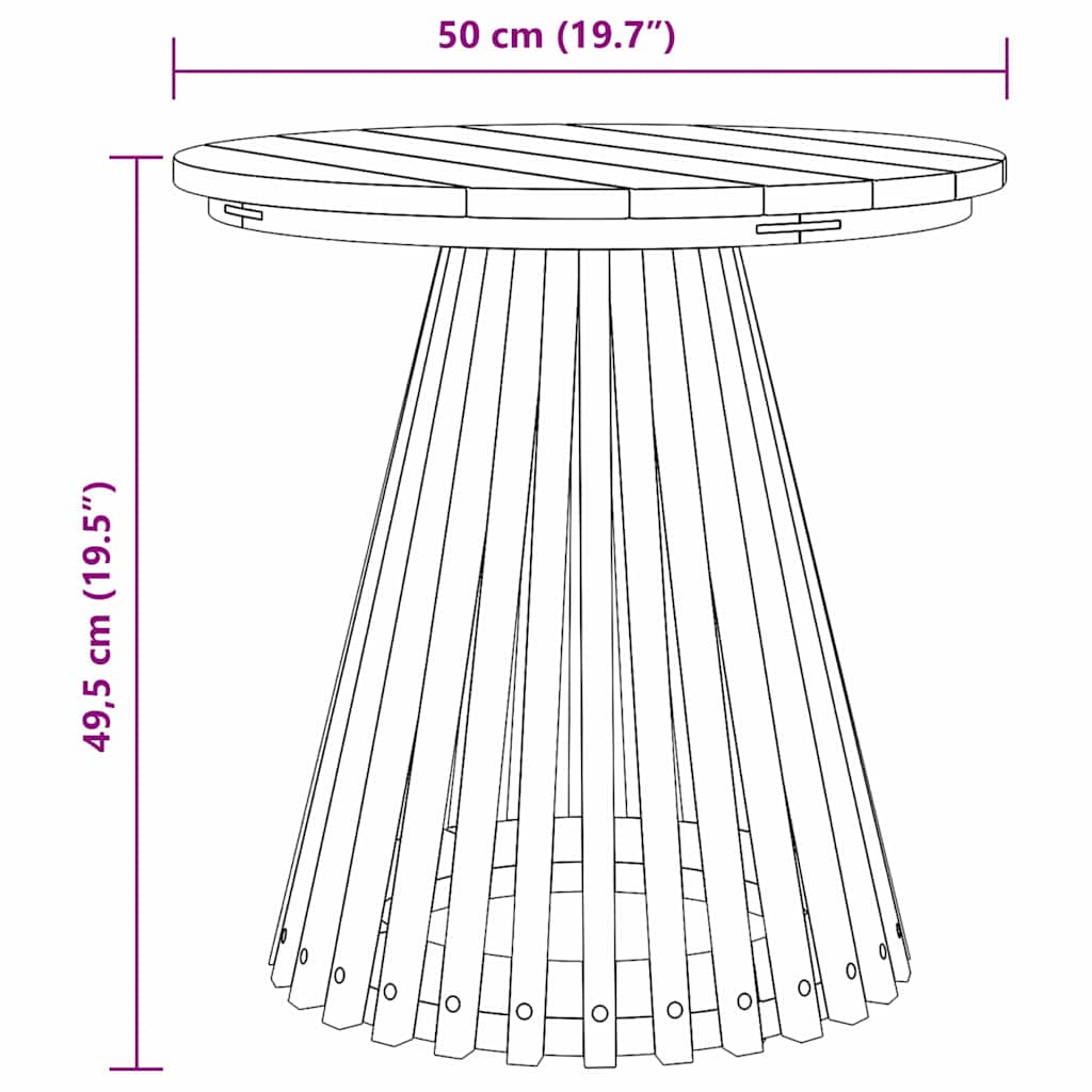 vidaXL Beistelltisch Braun 50 x 50 x 49,5 cm Massivholz Teak