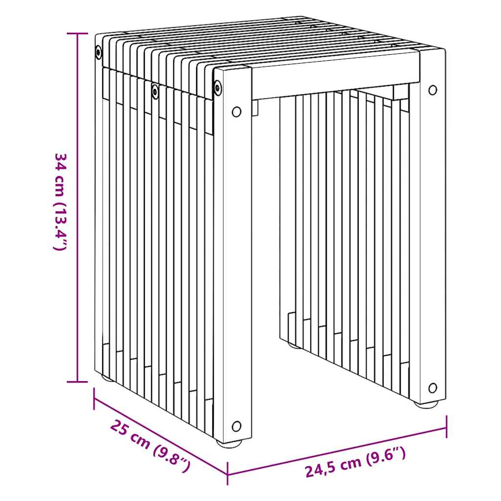vidaXL Garten-Beistelltisch 3 pcs Braun 33 x 44,5 x 51 cm