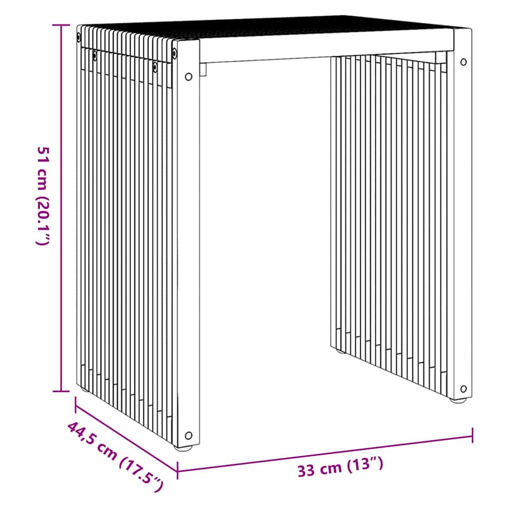 vidaXL Garten-Beistelltisch 3 pcs Braun 33 x 44,5 x 51 cm