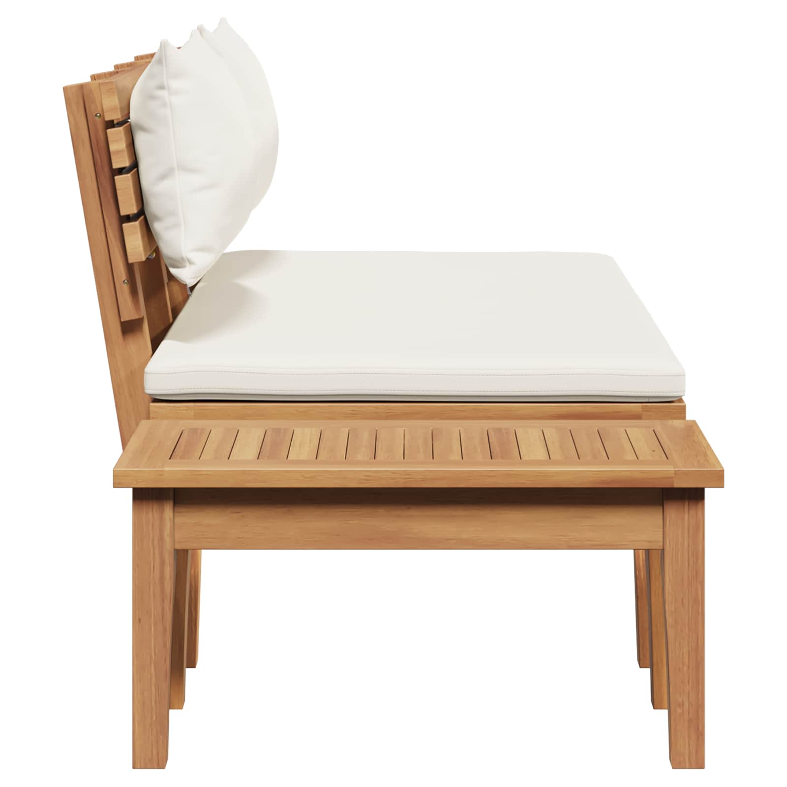 vidaXL Gartenbank 2 pcs Creme und Braun Massivholz Teak