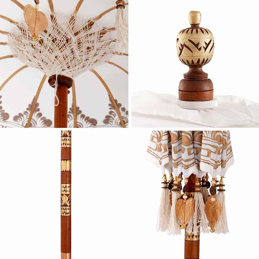 vidaXL Balinesischer Sonnenschirm Creme 95 x 95 x 260 cm