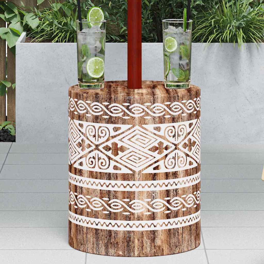 vidaXL Sonnenschirmständer Weiß gewaschen Ø34 x 40 cm Massivholz