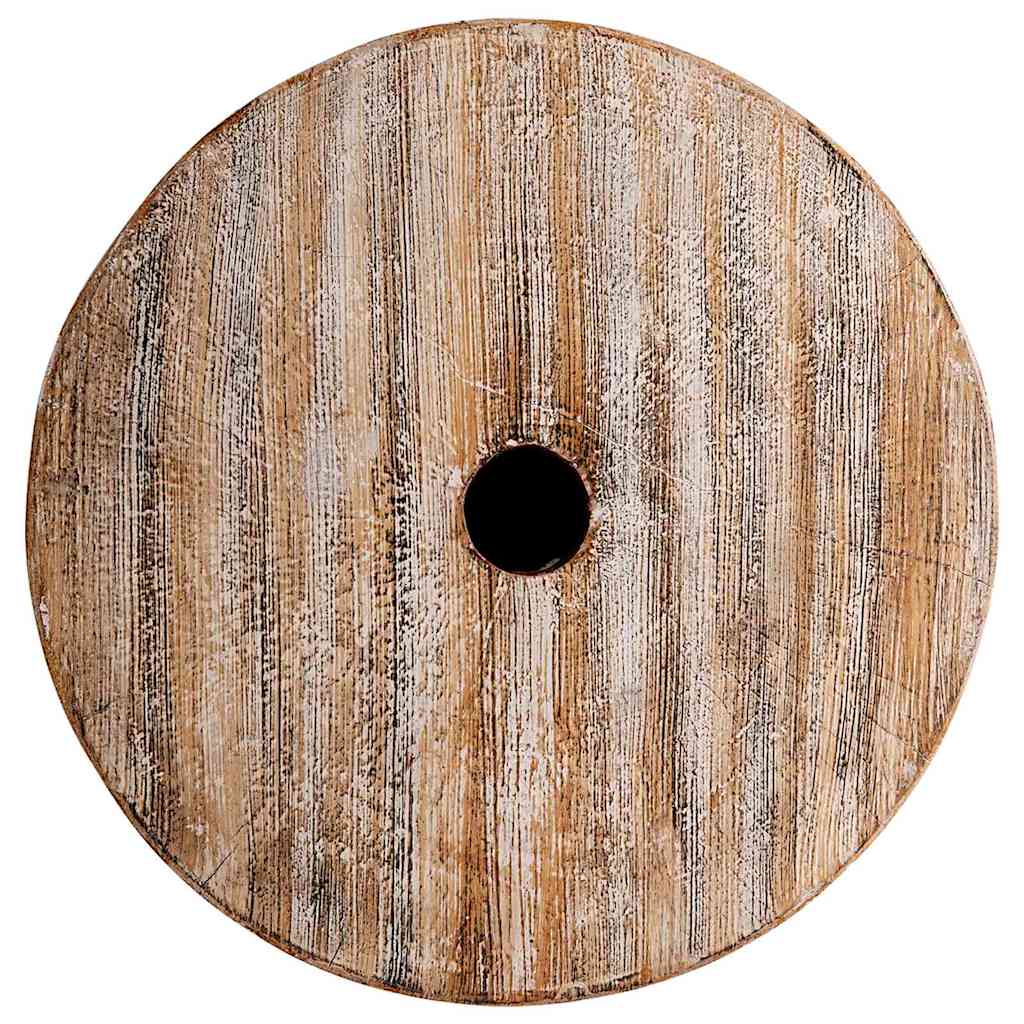 vidaXL Sonnenschirmständer Weiß gewaschen Ø34 x 40 cm Massivholz