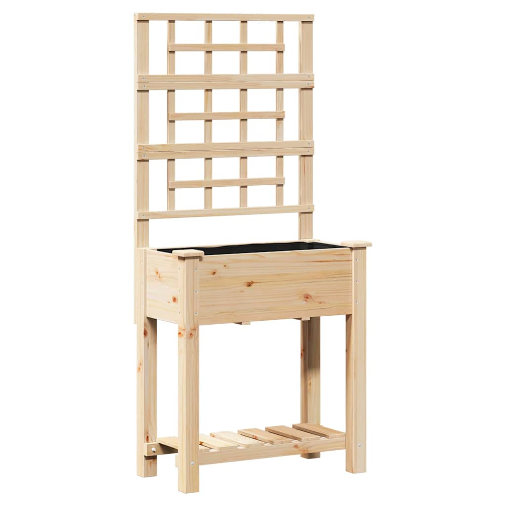 vidaXL Garten-Pflanzgefäß Beige 71 x 38 x 152 cm Massivholz aus Fichte