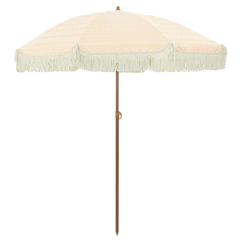 vidaXL Strandparasol Gelb und Weiß 160 x 160 x 196 cm