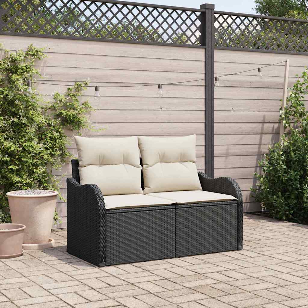 vidaXL Gartensofa Schwarz 121 x 62 x 69cm Poly-Rattan