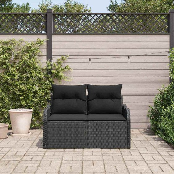 vidaXL Gartensofa Schwarz 121 x 62 x 69cm Poly-Rattan