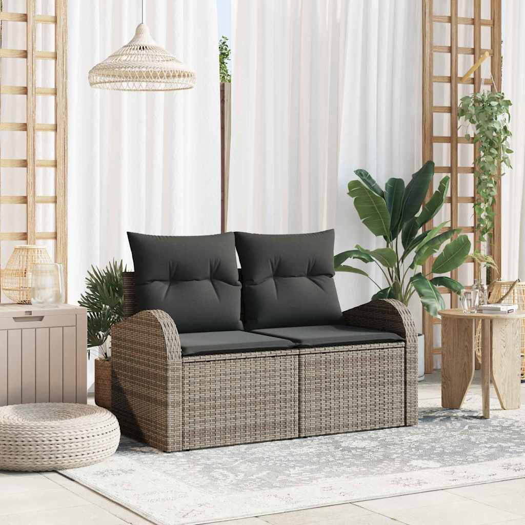 vidaXL Gartensofa Schwarz 124 x 62 x 69cm Poly-Rattan