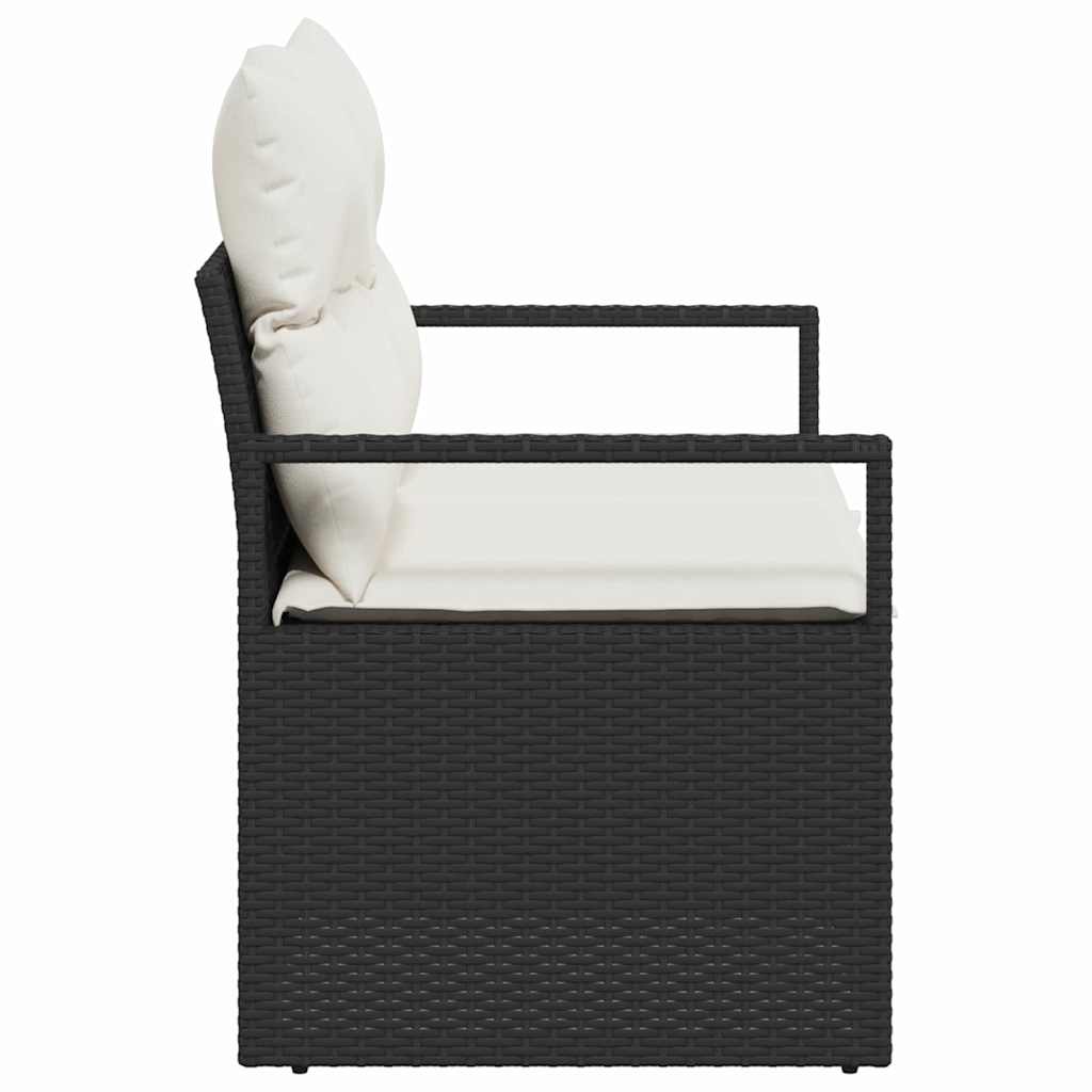 vidaXL Garten-Sofa mit Kissen 120 x 62 x 69 cm Poly-Rattan