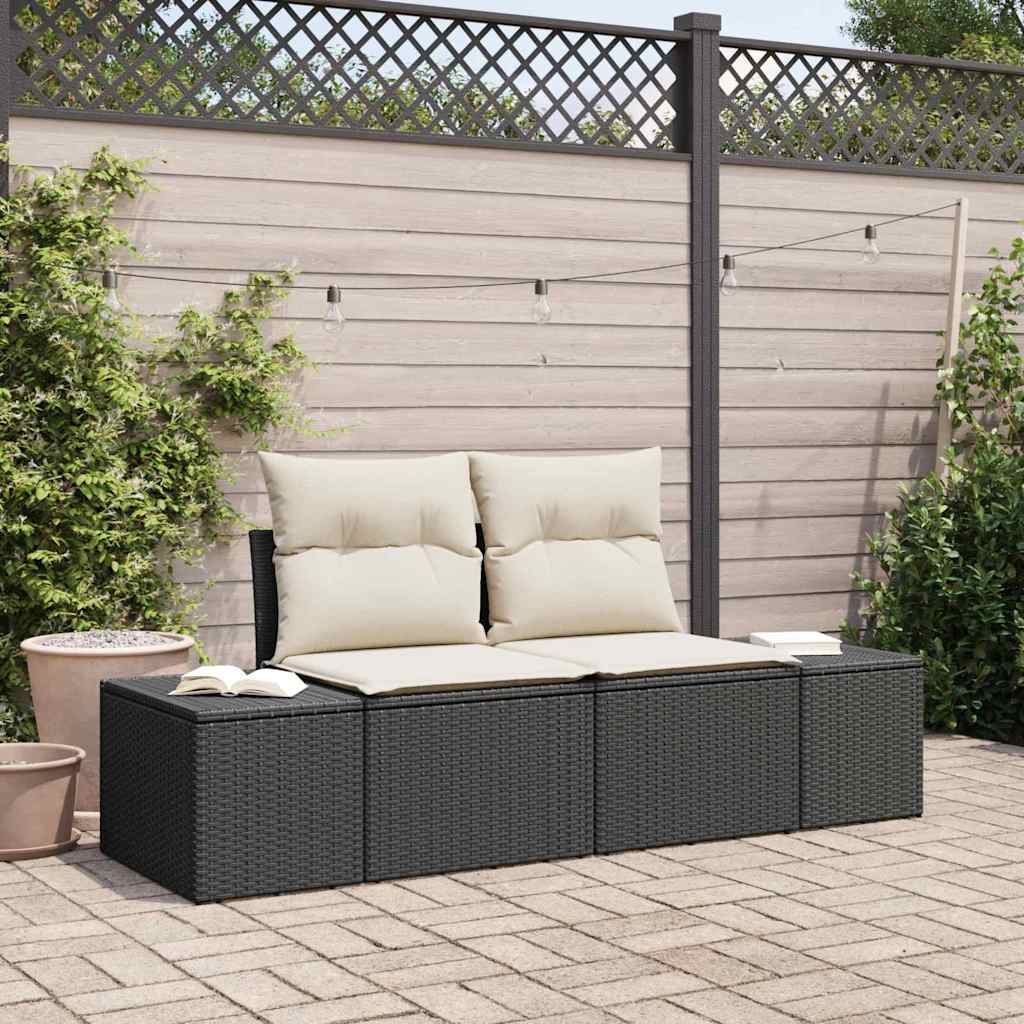 vidaXL Gartensofa Schwarz 123 x 62 x 69cm Poly-Rattan