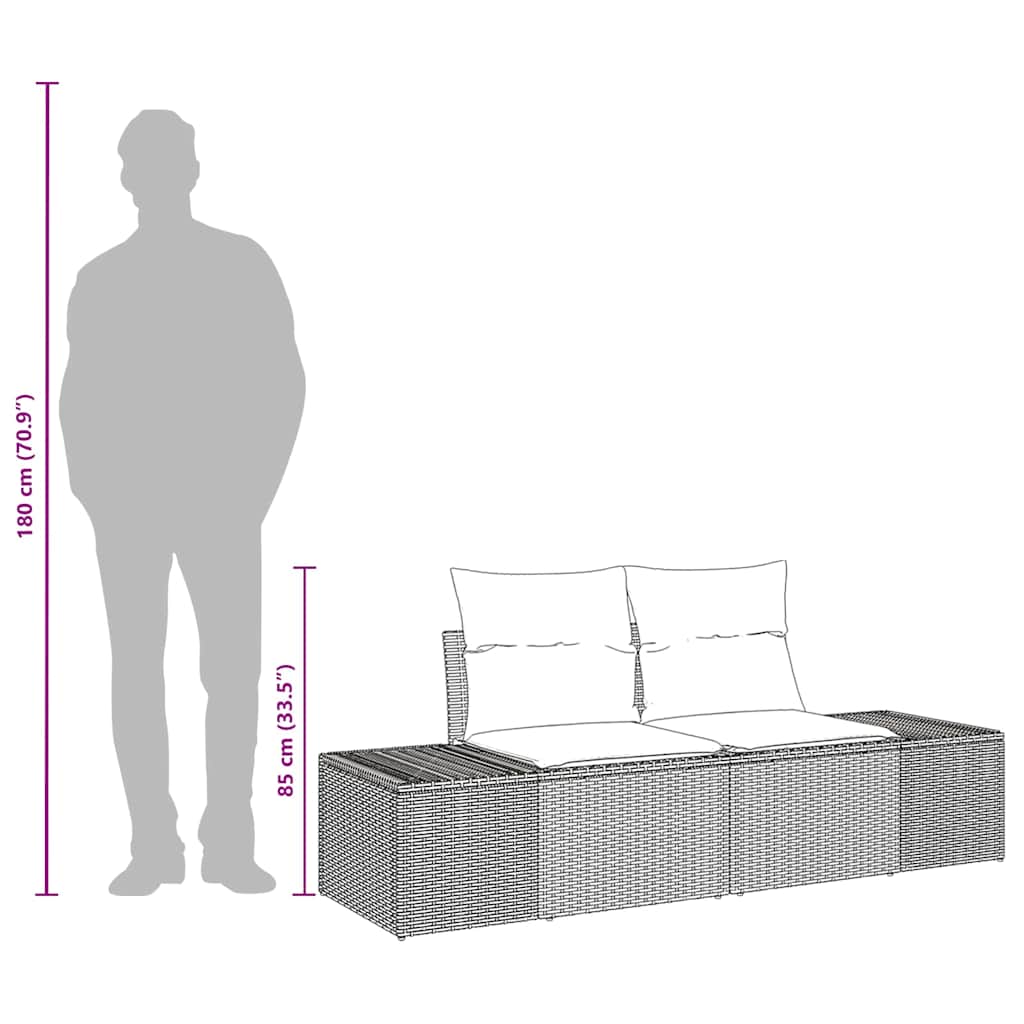 vidaXL Gartensofa Schwarz 123 x 62 x 69cm Poly-Rattan