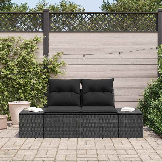 vidaXL Gartensofa Schwarz 123 x 62 x 69cm Poly-Rattan