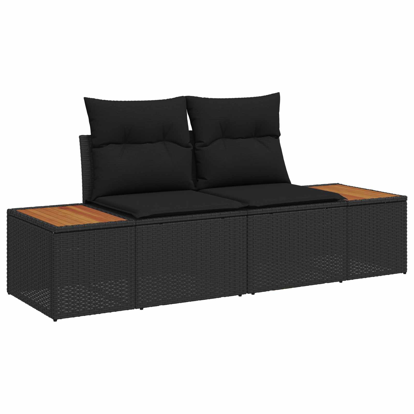 vidaXL Gartensofa Schwarz 184 x 62 x 85cm Poly-Rattan