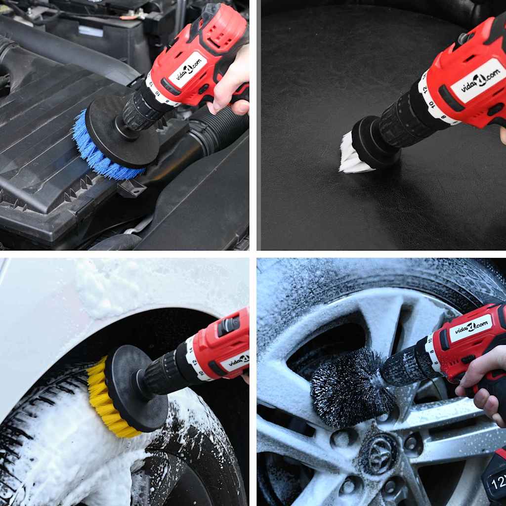 vidaXL Auto Bürsten Set Mehrfarbig Poly-Rattan