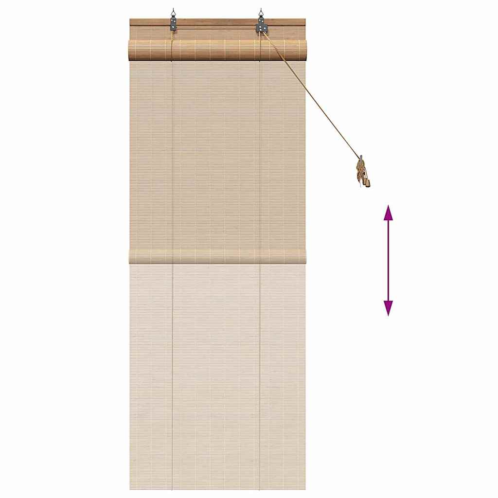 vidaXL Rollo mit Vorhängen Braun 60 x 160 cm Bambus