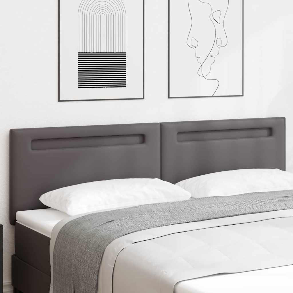 vidaXL LED Kopfteil Schwarz 90 cm Kunstleder