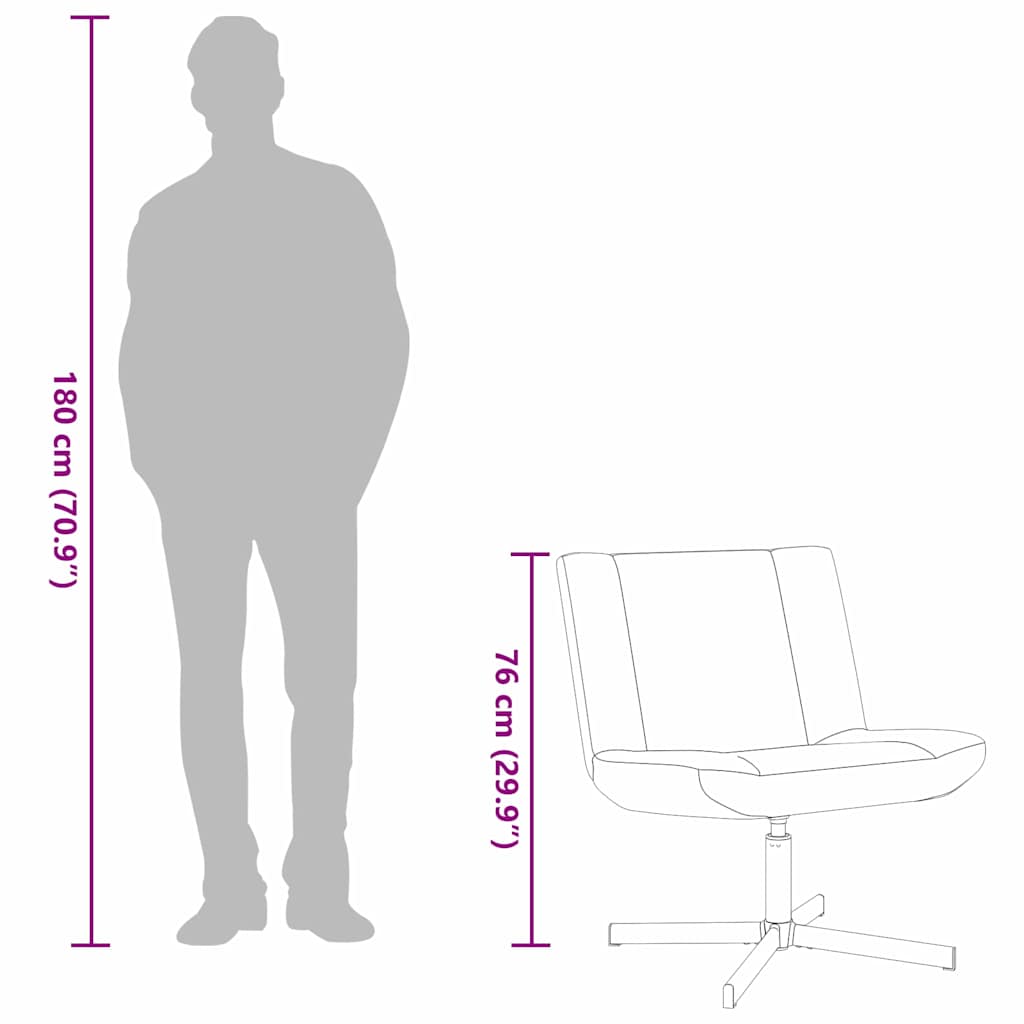 vidaXL Drehstuhl Hellgrau 63 x 75 x 76 cm Schafsleder