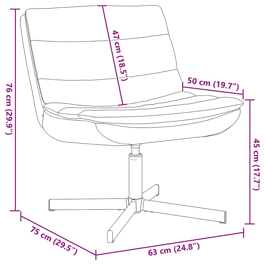 vidaXL Drehstuhl Schwarz 63 x 75 x 76 cm PU