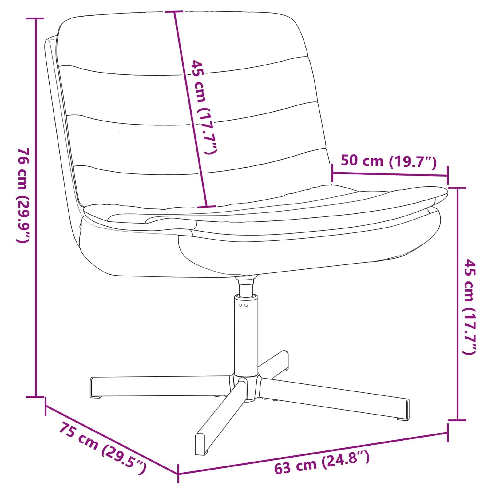 vidaXL Drehstuhl Hellgrau 63 x 75 x 76 cm Stoff