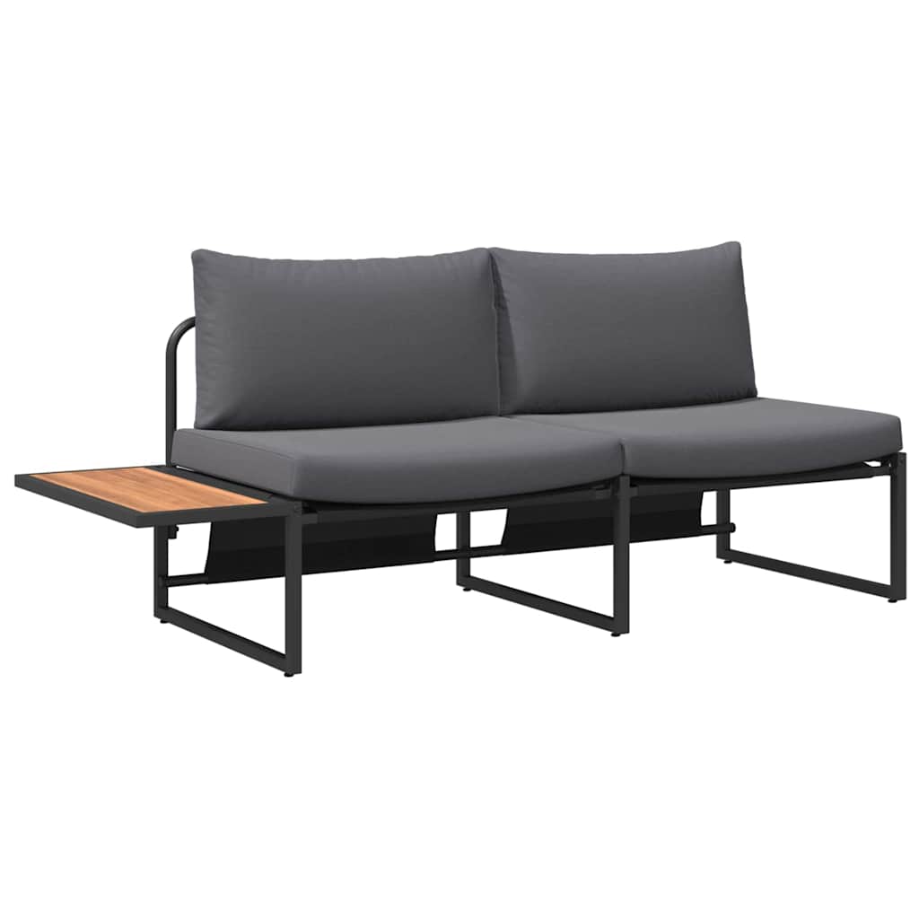 vidaXL Garten-Sofa mit Kissen Anthrazit 200,5 x 70 x 85,5 cm Stahl
