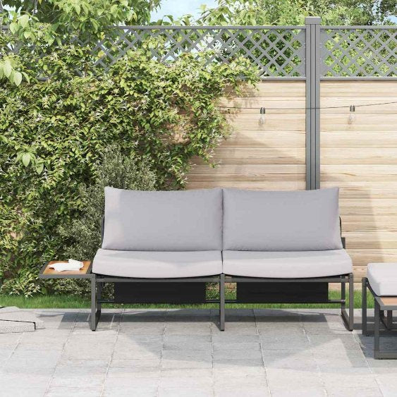 vidaXL Garten-Sofa mit Kissen Anthrazit 200,5 x 70 x 85,5 cm Stahl