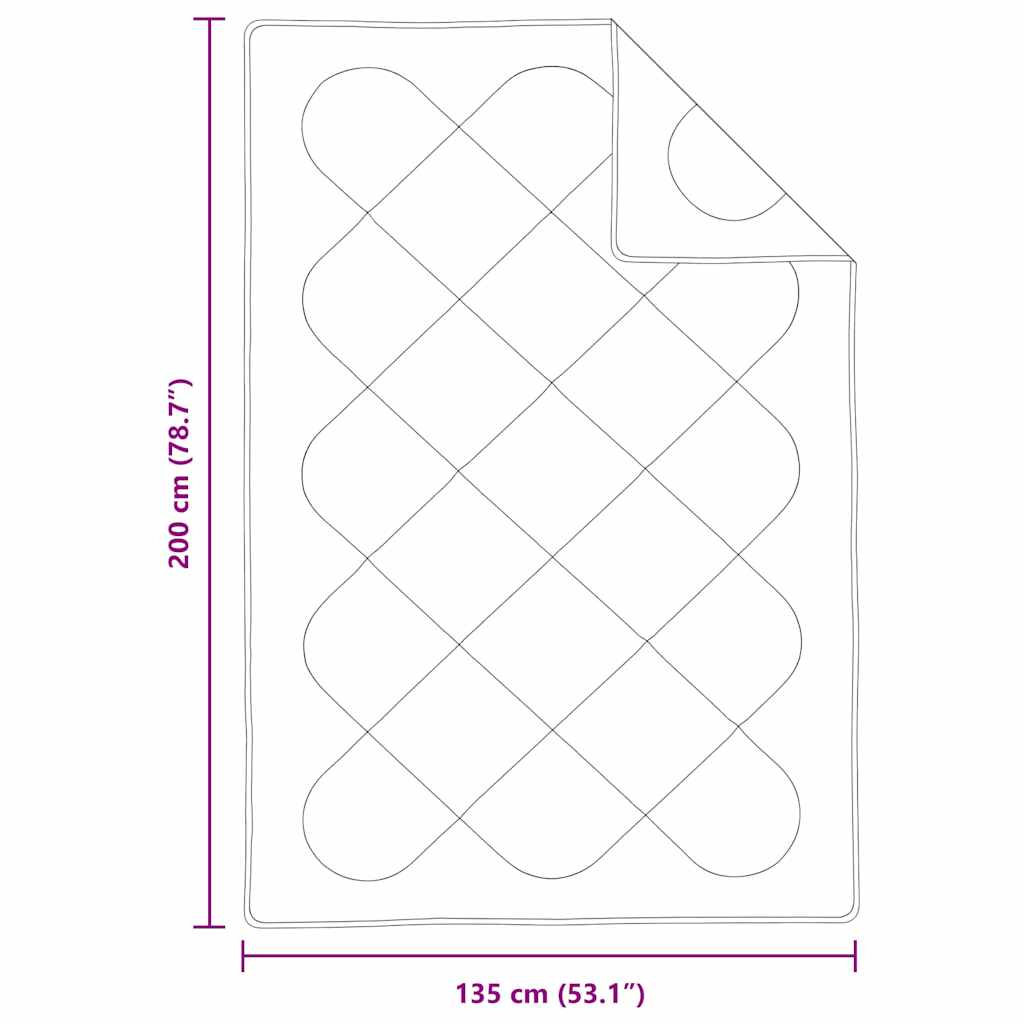 vidaXL Bettdecke Weiß 200 x 155 x 4 cm Polyester