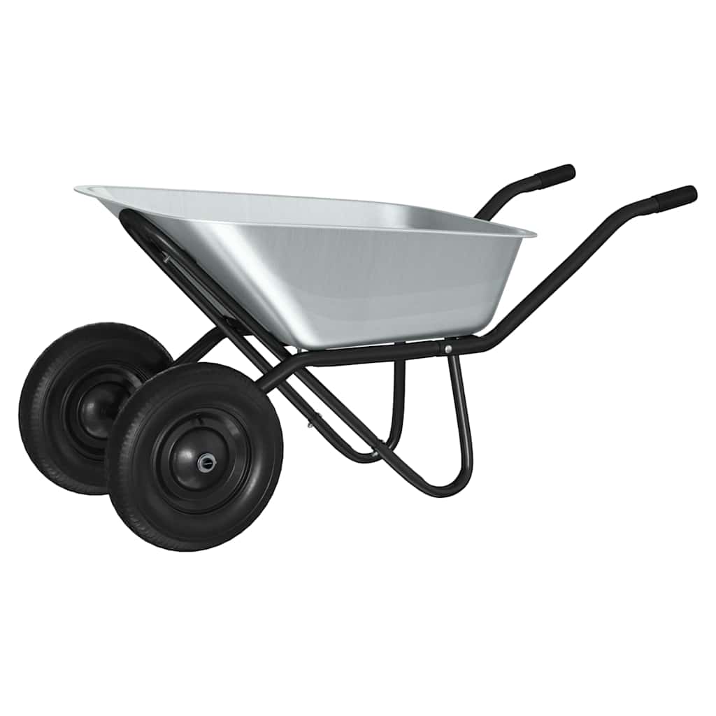 Schubkarre Silber und Schwarz 137 x 60 x 65,5 cm Stahl