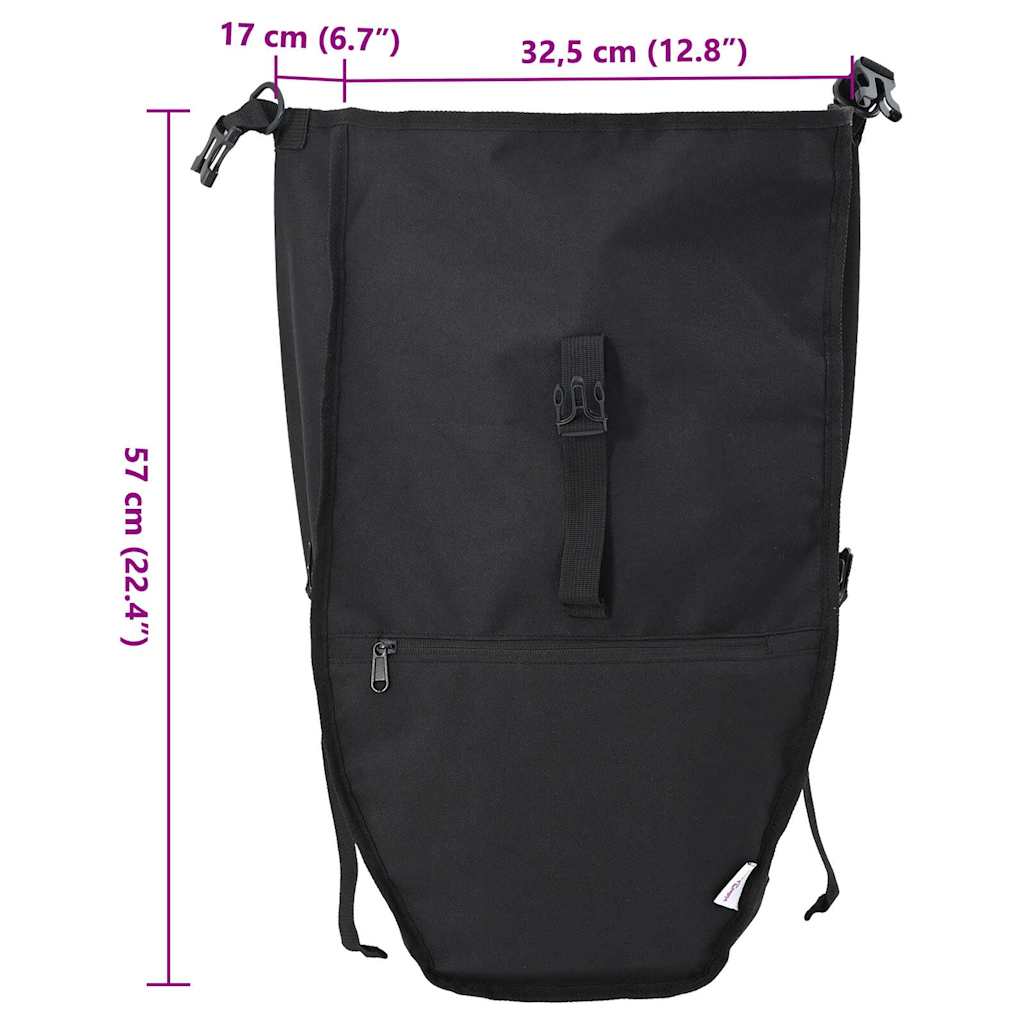vidaXL Fahrradtasche Schwarz 32,5 x 17 x 57 cm Polyester