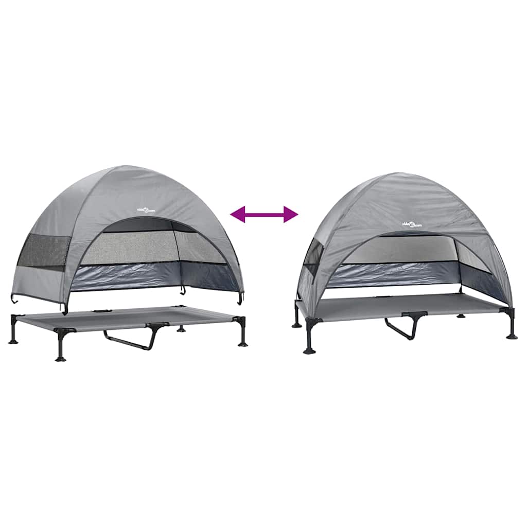 vidaXL Hochgelegtes Hundebett Hellgrau 127 x 81 x 108 cm