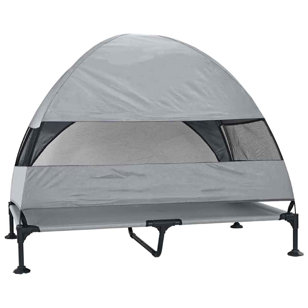 vidaXL Hochgelegtes Hundebett Hellgrau 127 x 81 x 108 cm